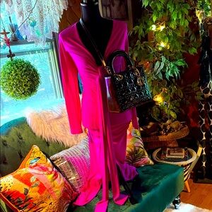 Susana Monaco Hot Pink Long Sleeve Dress